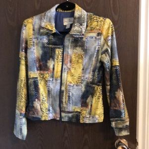 Joseph Ribkoff Yellow and Blue Patchwork Shirt